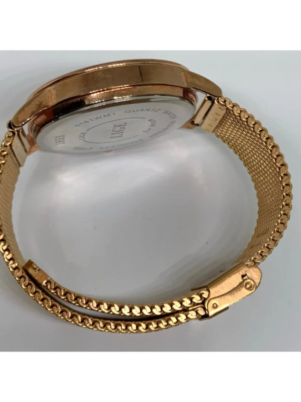 Lige Dream Mens watch date Moon Phase 44mm Gold Tone Black dial Quartz running